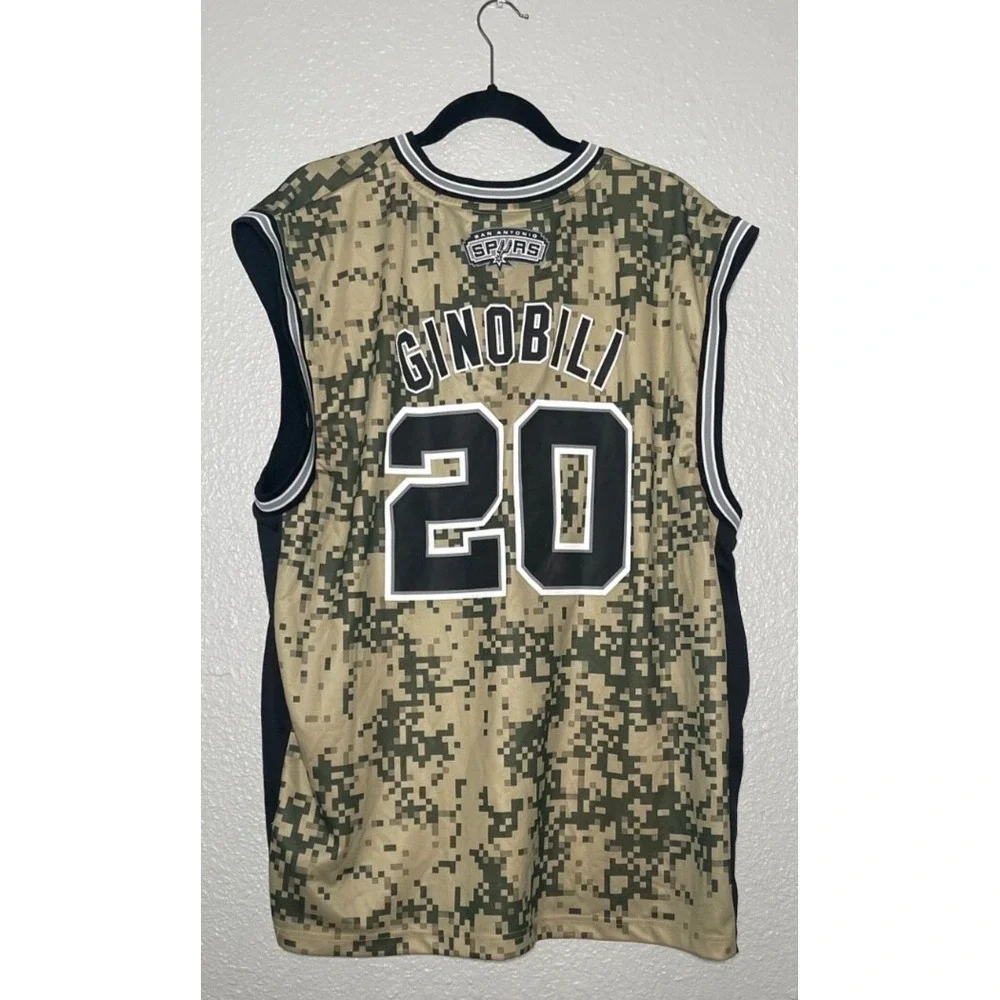 Manu Ginobli #20 Jersey Adidas NBA San‎ Antonio Spurs Camouflage Adult XL
